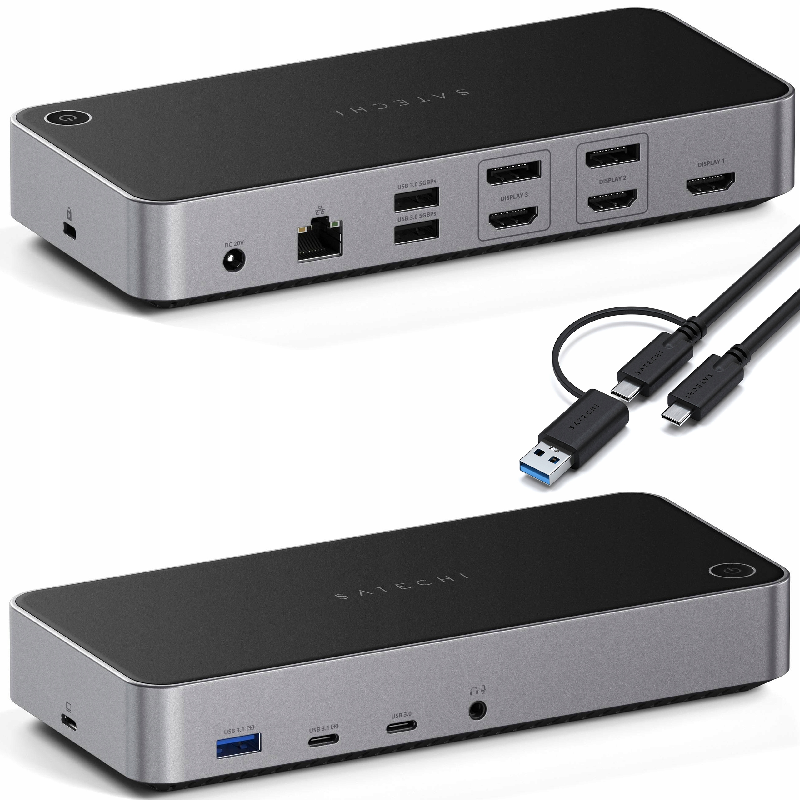 Satechi Stacja Dokująca 3x 4K/60Hz 100W 2x Display Port 1.4 3x Hdmi Usb-c