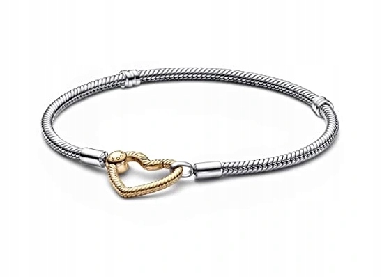 Dámský Náramek Pandora 569539C00-20 Moments Stříbrný Se Zlatým Srdcem