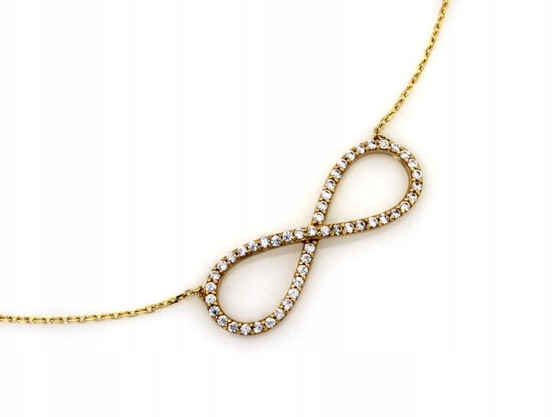 Náhrdelník ze zlata 585 se znakem nekonečna a zirkony r44 dárek