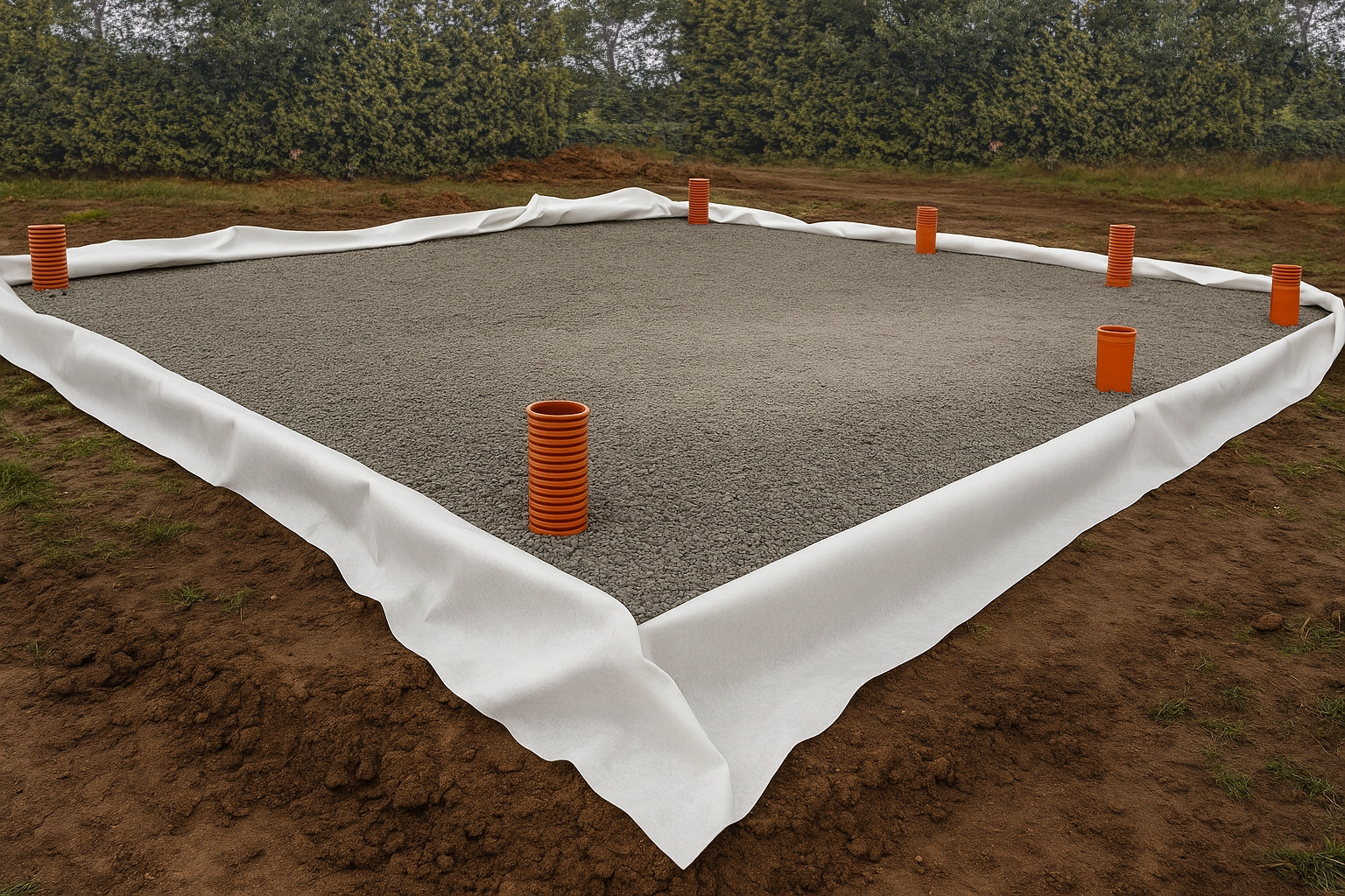 Geowłóknina PPC200 profesjonalna pod płytę fundamentową Atest 3m x 3m