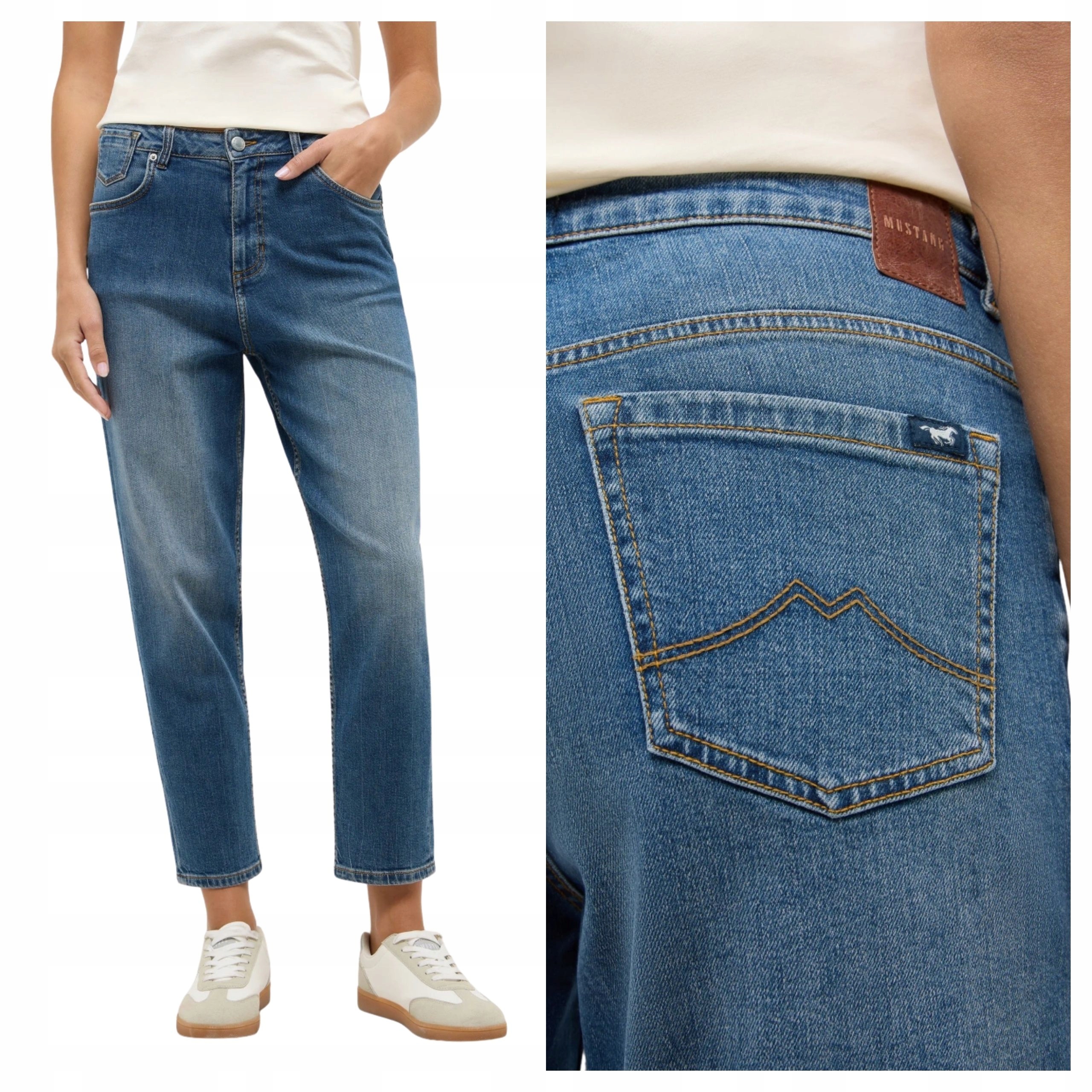 Dámské kalhoty Mustang Charlotte Tapered Denim Blue Modré W27 L32
