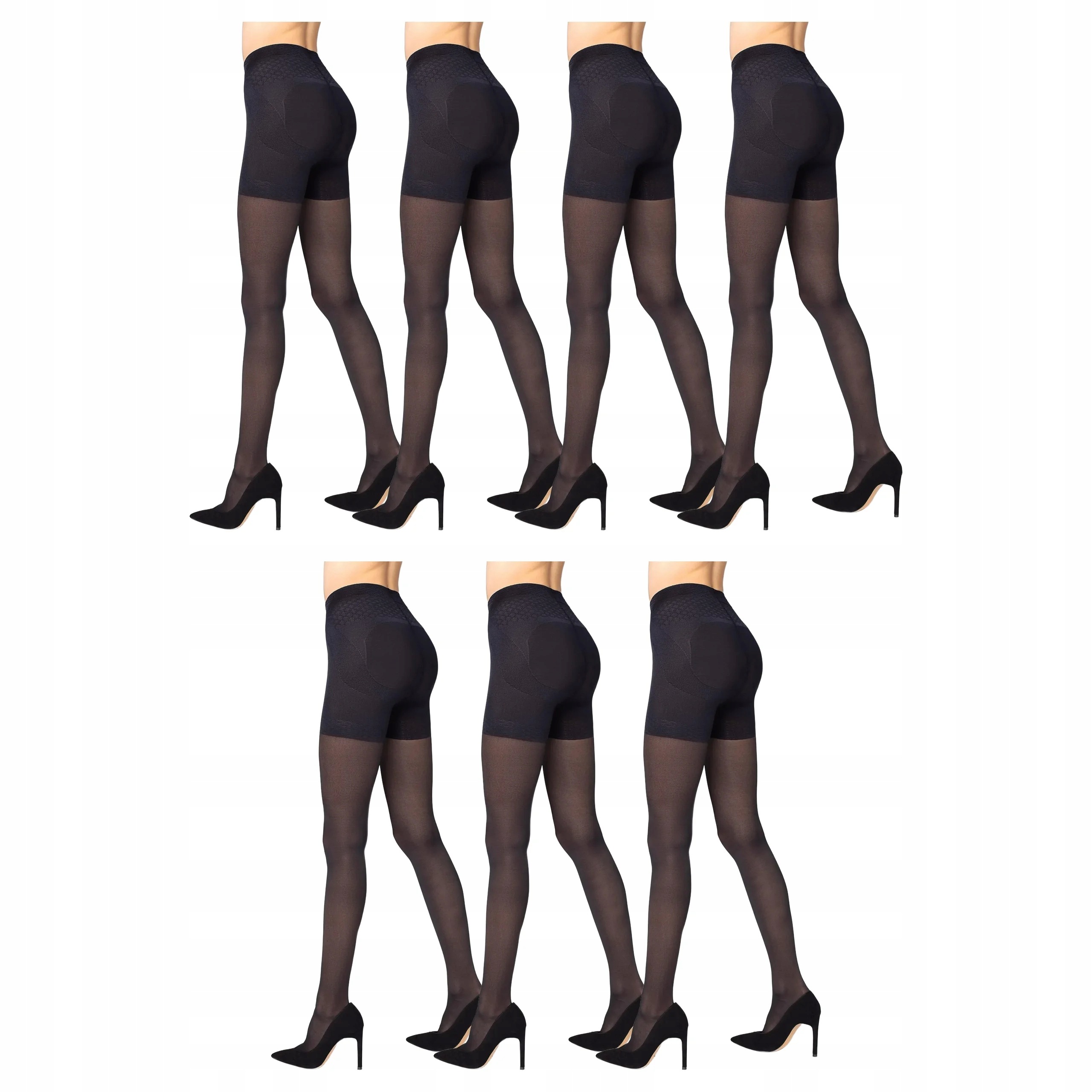 7x Punčocháče 40 den Marilyn Plus Up 40 5-XL Černé