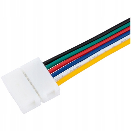 ZŁĄCZKA DO TAŚM LED 6PIN KLIPS ZATRZASK 2-STRONNY Z PRZEWODEM RGB+CCT 12 mm Kod producenta RGB+CCT 12 mm 2xKLIPS