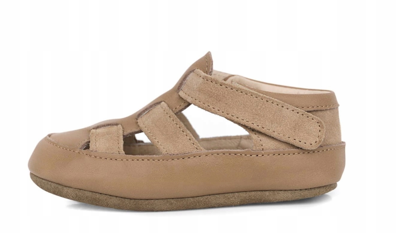 Kapcie Dziecięce Barefoot Ze Skóry Naturalnej Na Rzep Obex Noem ROZ.22