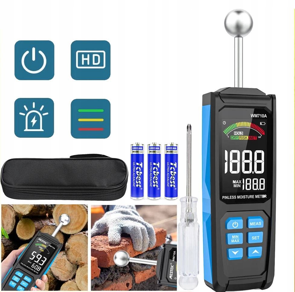 Vlhkoměr Dřeva Vlhkoměr Měřič Vlhkosti Stromu Betonu Cihly