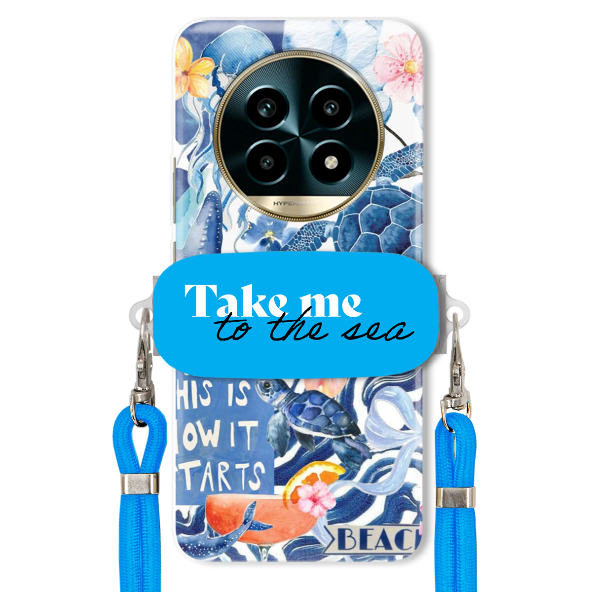 Puzdro pre Realme 13 Pro 5G Vodítko Crossbody Blue Držiak Take Me To The Sea