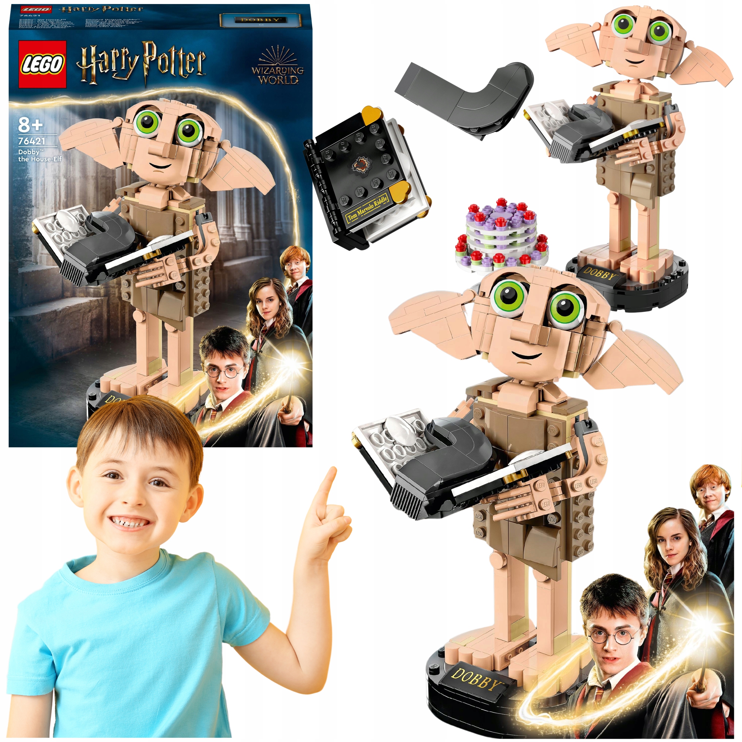 Lego 76421 Harry Potter Dobby Domácí Skřítek Figurka Dort Deník