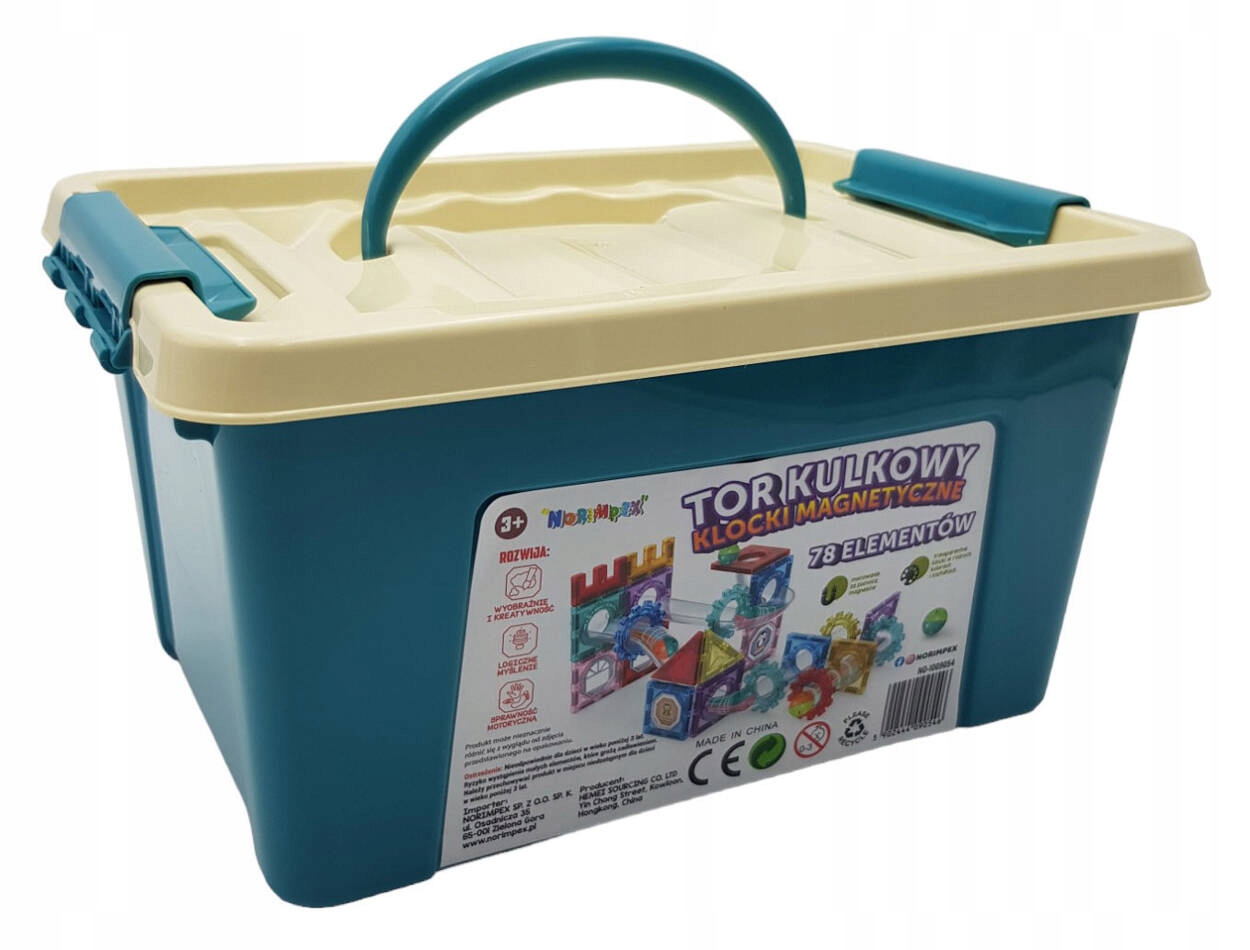 KLOCKI MAGNETYCZNE w PUDEŁKU TOR KULKOWY kulki Marka NORIMPEX