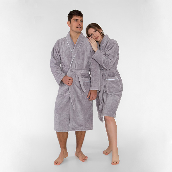 

Mięciutki szlafrok welurowy Szary Velvet L/XL
