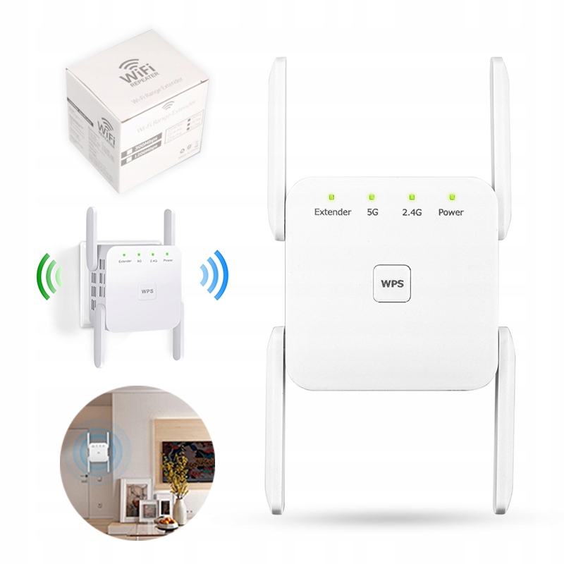 Zesilovač signálu WiFi Repeater Externí Access Point Repeater 1200 Mb/s