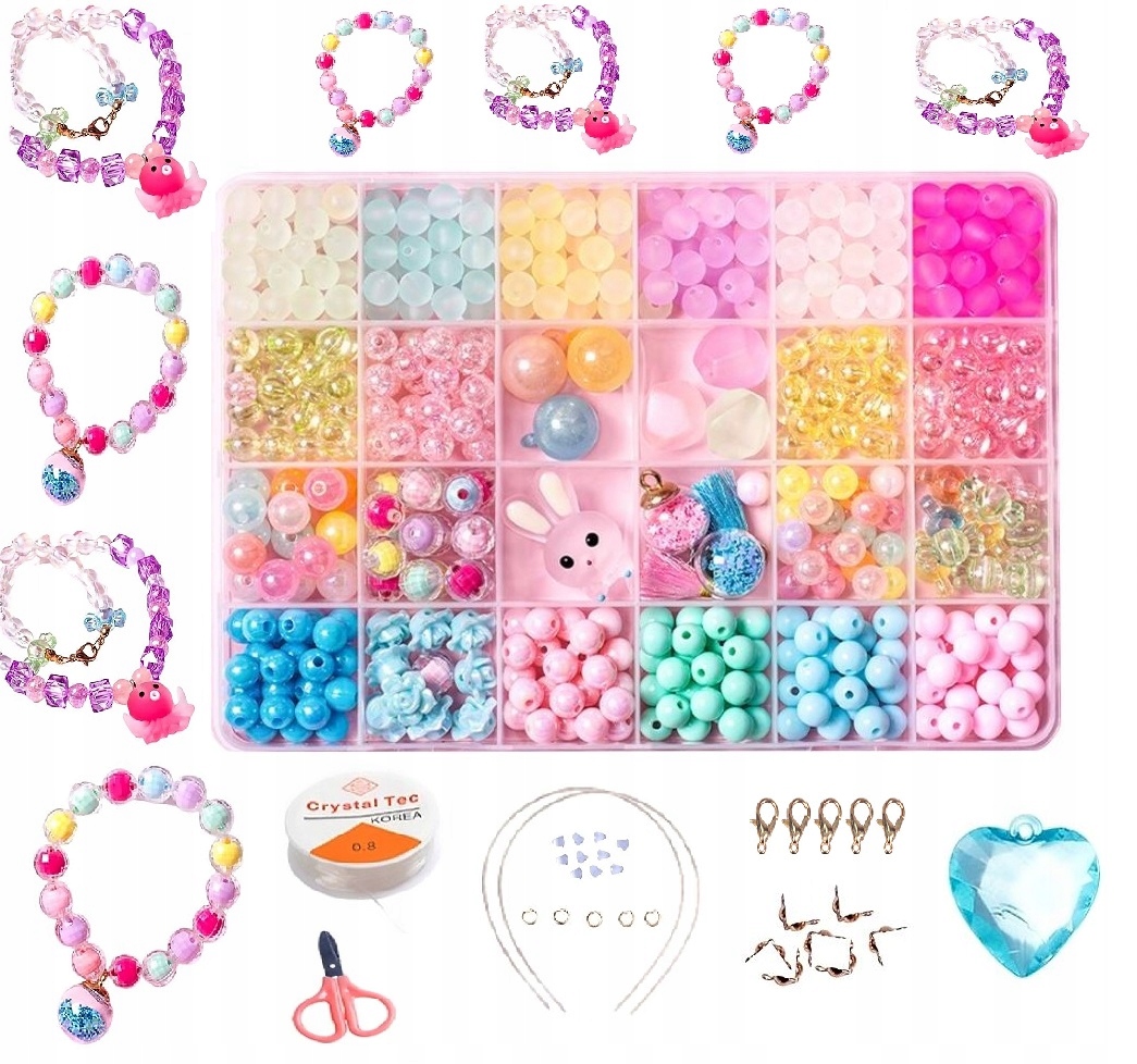 

Zestaw do robienia bransoletek koraliki biżuteria