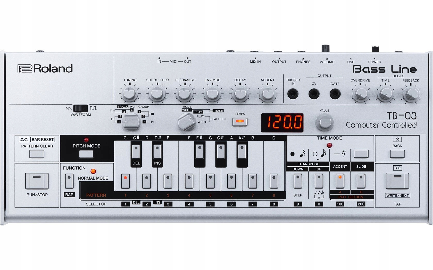 DTM・DAW Roland TB-03 Bass Line Roland TB-03 syntezator Digital synthesizer Szary