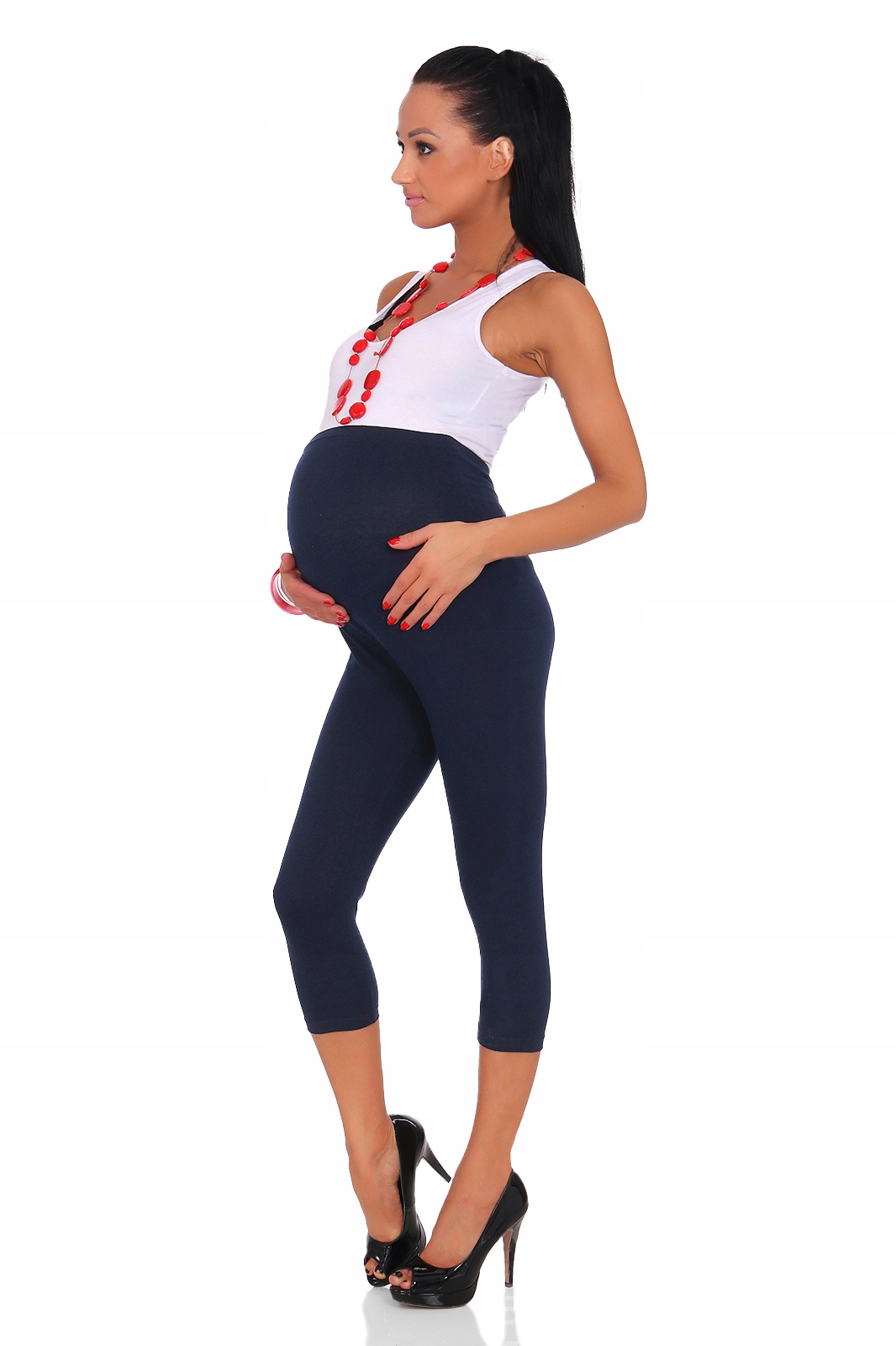 

Ciążowe Legginsy 3/4 Getry Z Panelem L