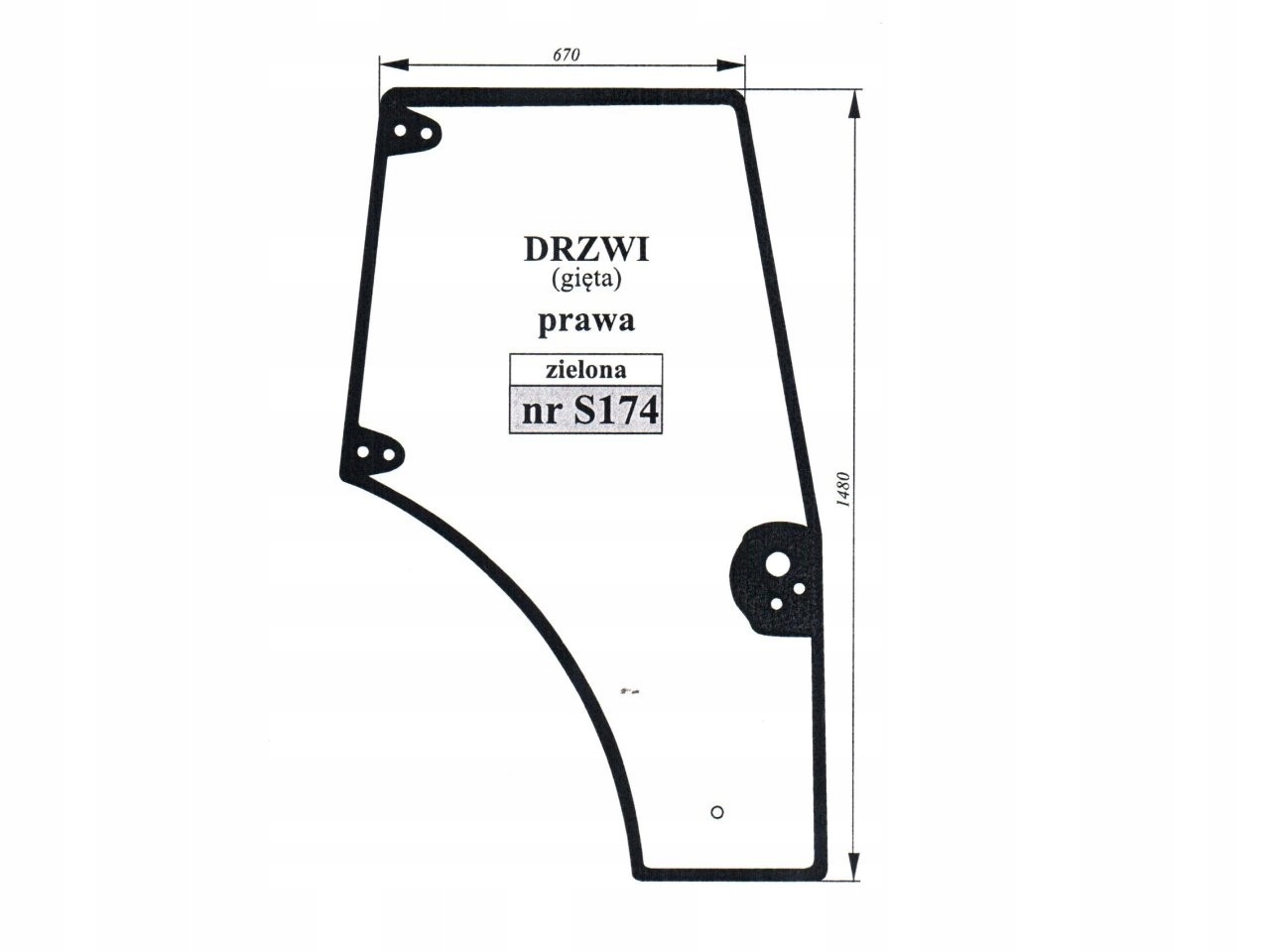 SZYBA DRZWI PRAWE NEW HOLLAND CASE 87620223