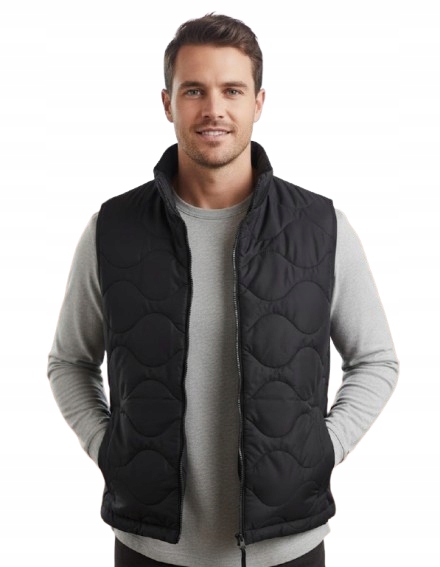 lehká péřová vesta Hollister bunda bez rukávů, velikost XL, černá