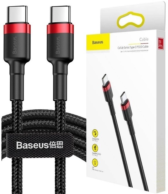 Кабель Baseus USB Type C - USB Type C 2 м Черный