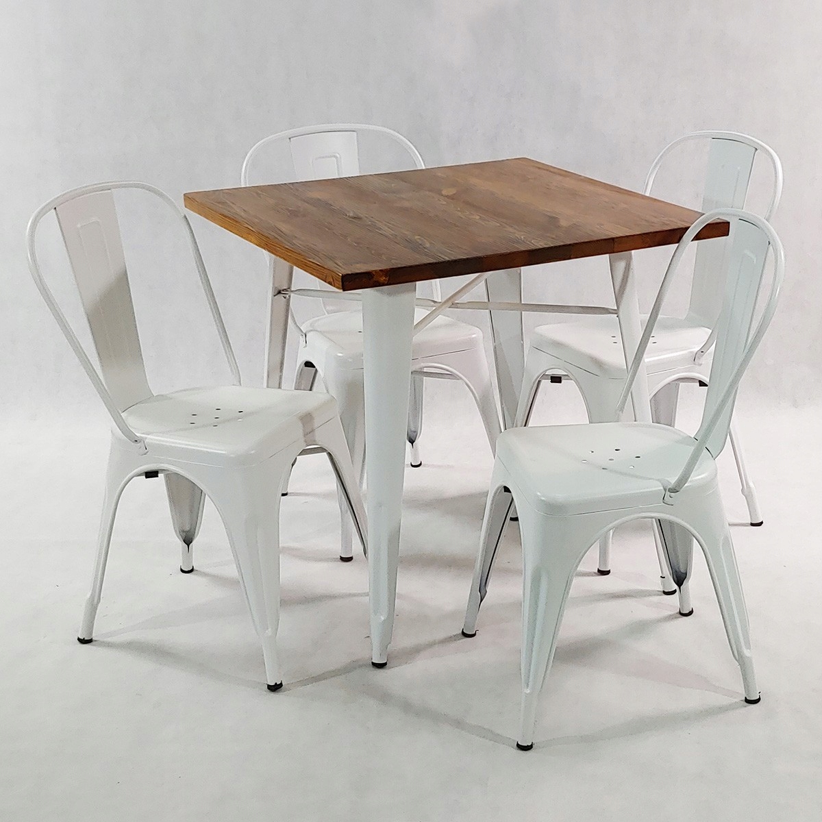 Zestaw stół Tolix 4 krzesła metalowe Tolix białe Kod producenta BM00809