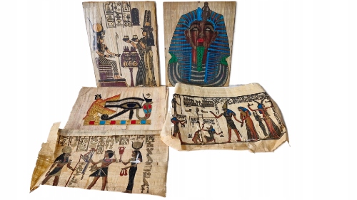 ZESTAW EGIPSKICH PAPIRUSÓW PLUS RAMKI STAN DOBRY GWR