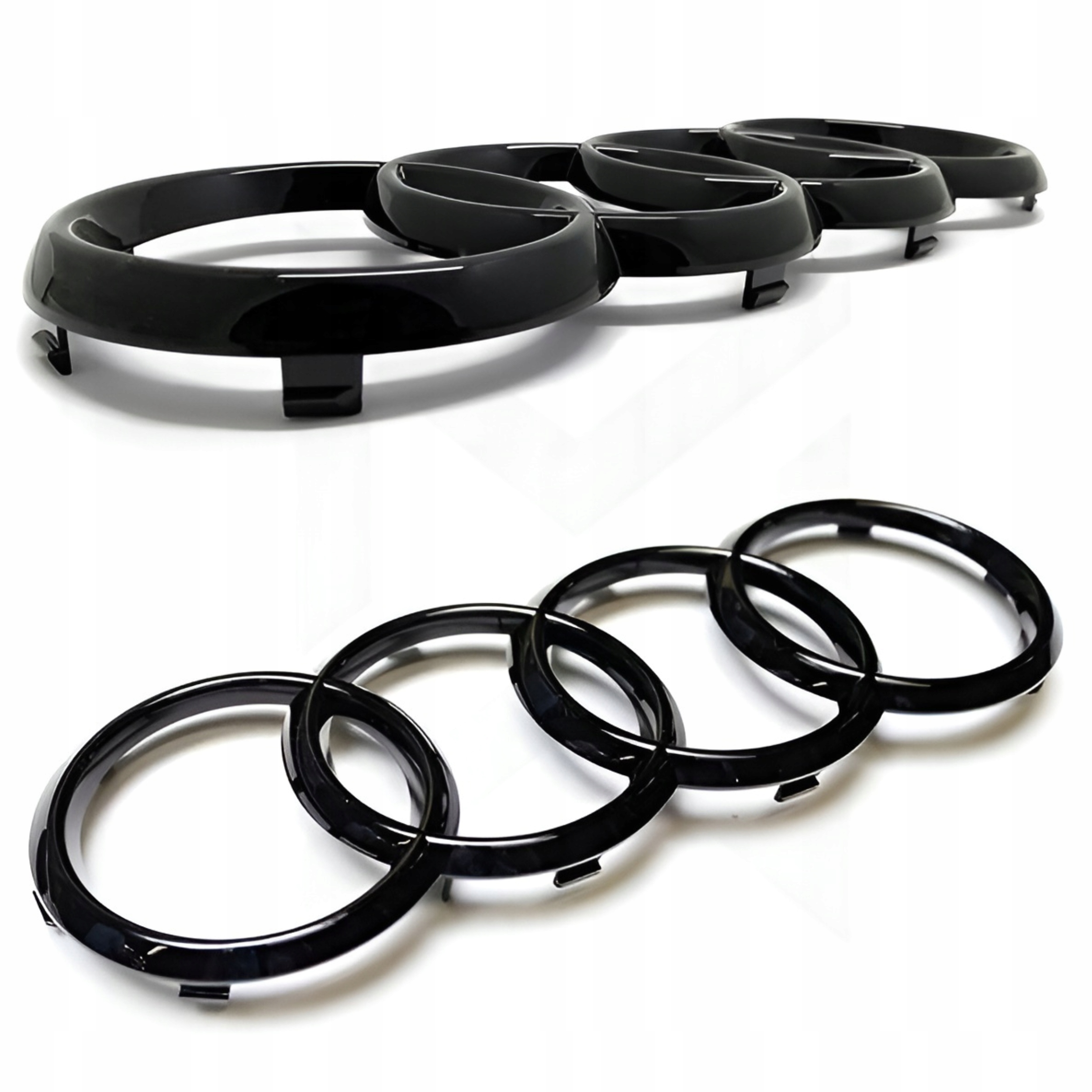 Audi Emblemat Znaczek Przód Przedni 315x110mm Czarny Połysk Q5 Q7 Q8