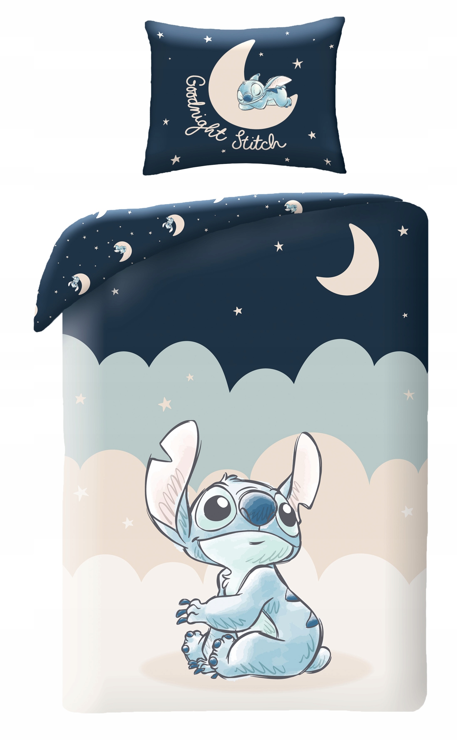 Pościel Dziecięca 160X200cm Lilo i Stitch Disney Noc Sticz Oryginalna
