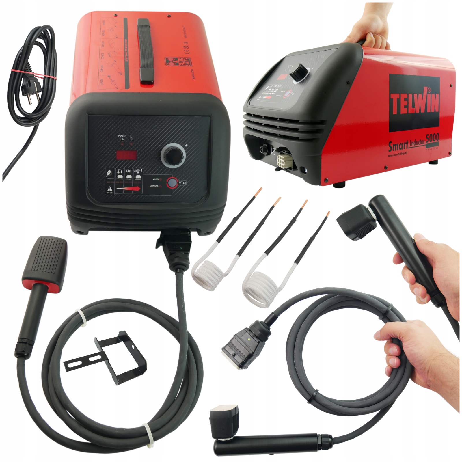 Ohřívač šroubů, indukční ohřívač Telwin Wonder Pen, 2 bajonetové cívky