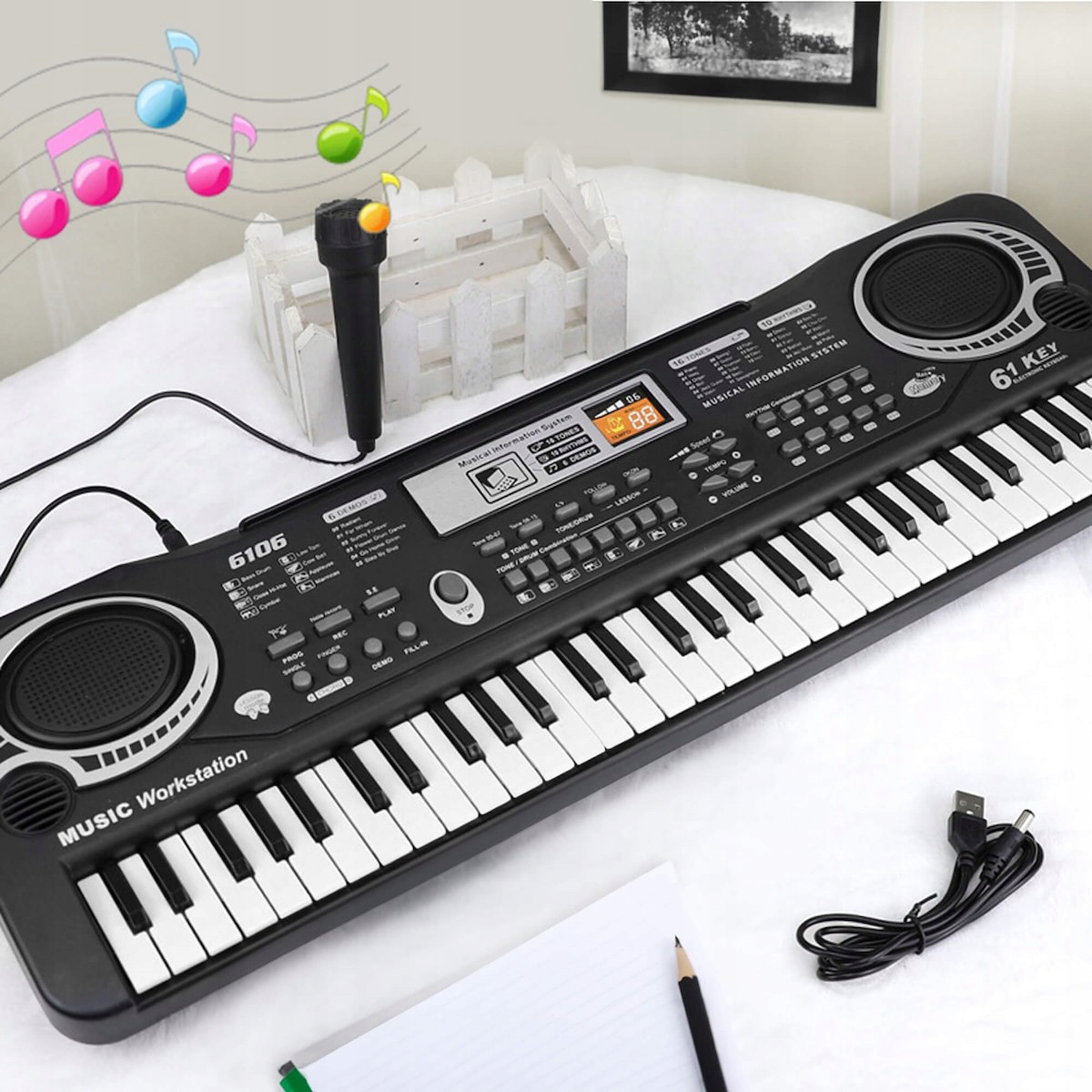 KEYBOARD Organy Pianino DLA DZIECI Organki Elektryczne + Mikrofon Pianinko Marka Springos