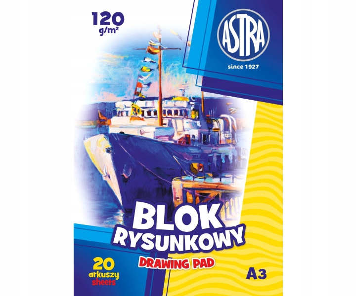 

Blok rysunkowy Astra 120g A3/20 szkolny biały