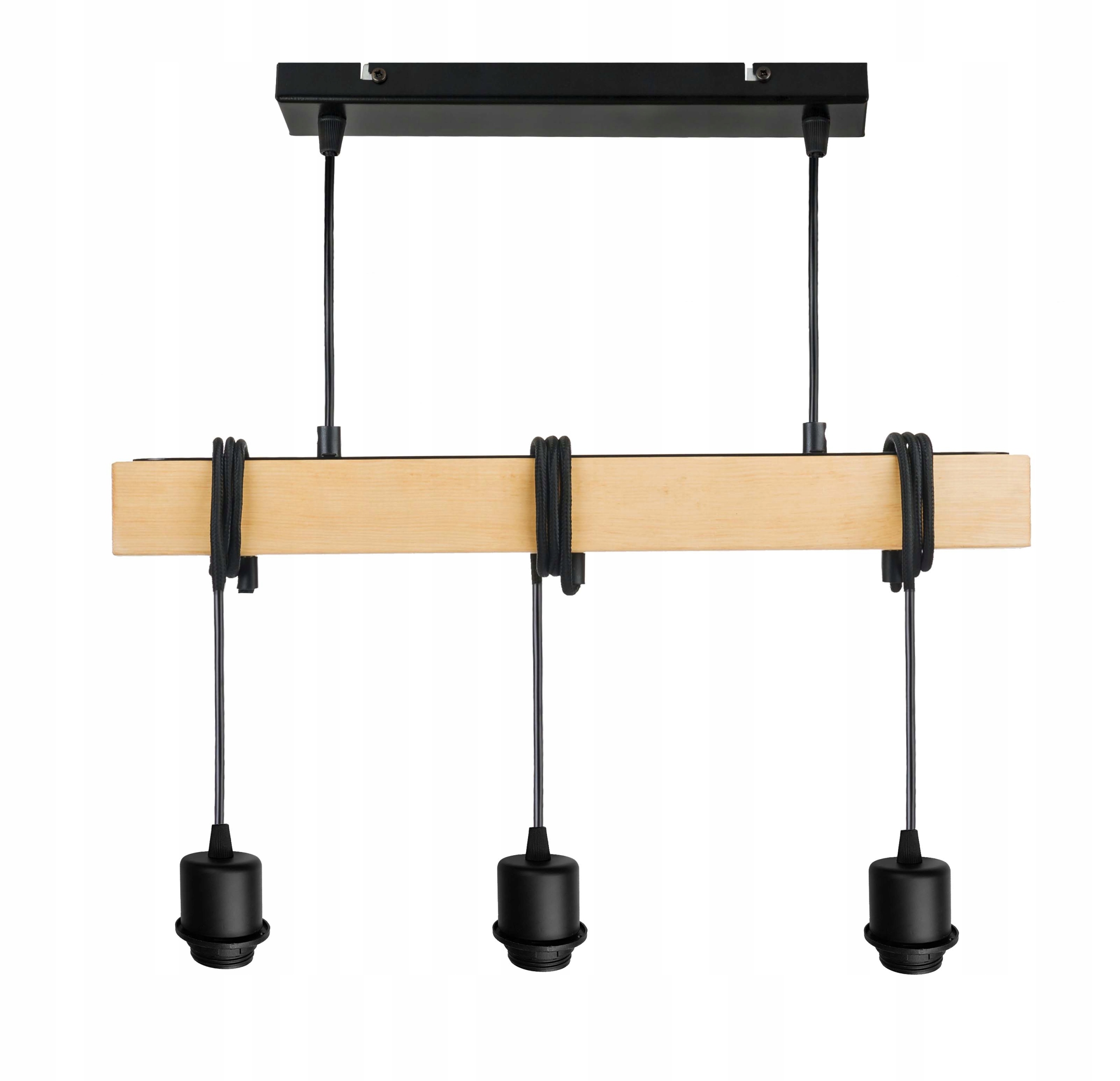 Základna Stropní Svítidlo dřevěná Závěsná Zwis Loft 3X E27 Pod Stínítko