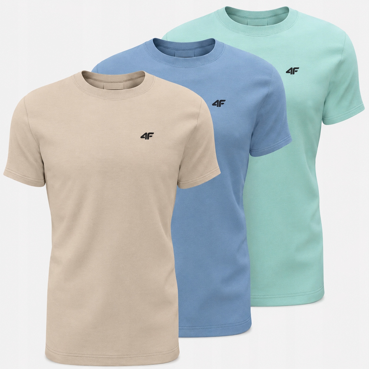 Komplet T-shirtów Męskich 4F 3 szt Bawełniany Plus Size Wielokolorowy 3XL