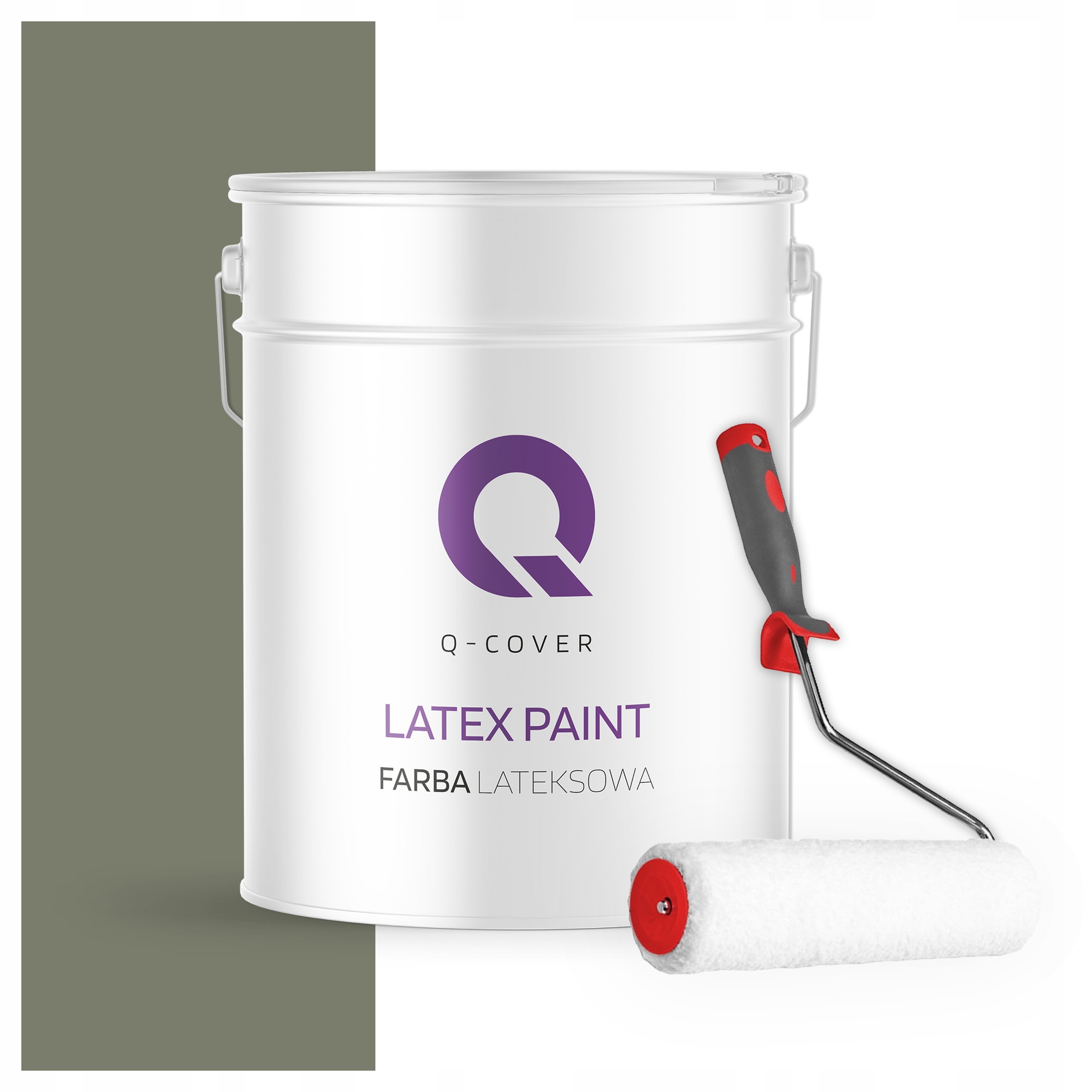 Latexová farba na steny stropov Hlboká matná 10L Khaki Tmavá H1720 valček