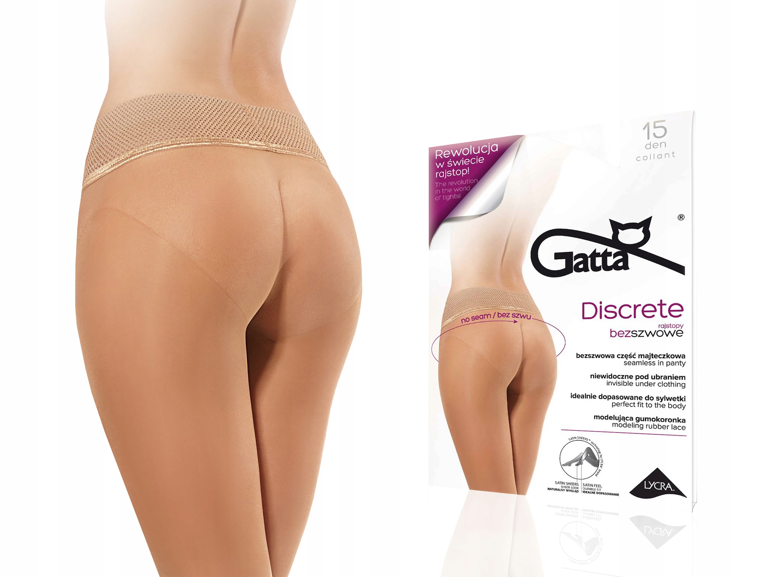 

Rajstopy bezszwowe Gatta Discrete, daino, 3-M