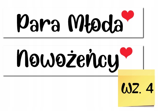 Ślubne TABLICE tablica ślubna na ślub na samochód 2szt NIEPRZEMAPALNE Długość 51 cm