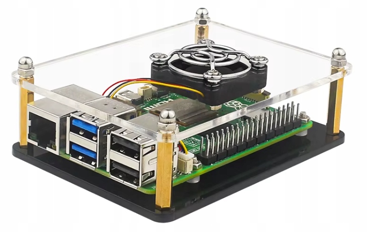 Obudowa akrylowa do Raspberry Pi 5 Stackable Cluster z wentylatorem