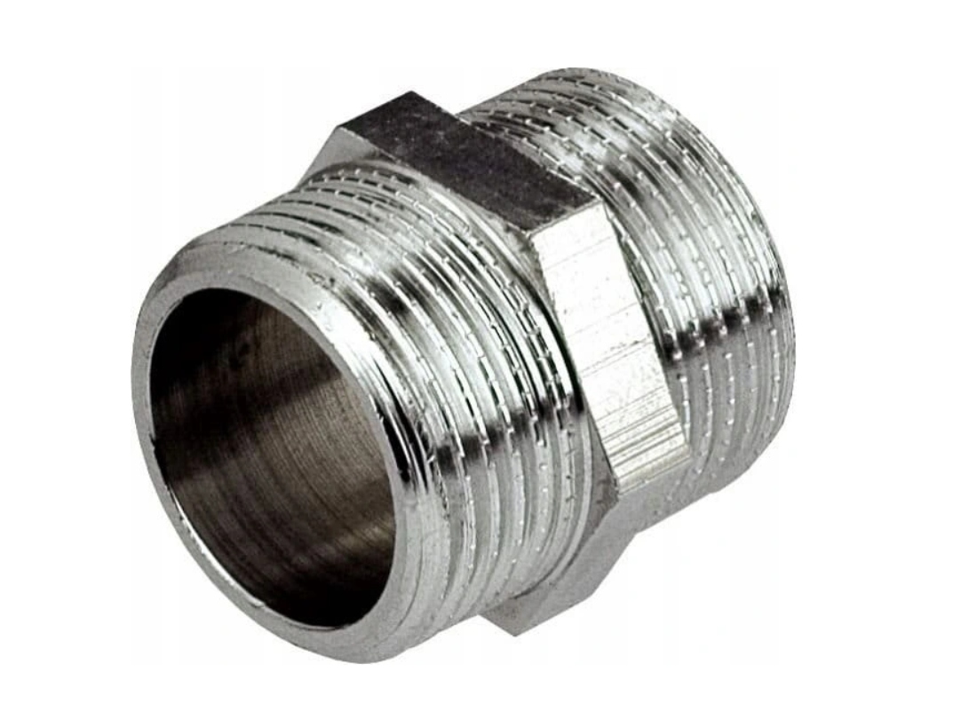 

Chromowany Nypel 1/2" Mocny Złączka Gz DN15