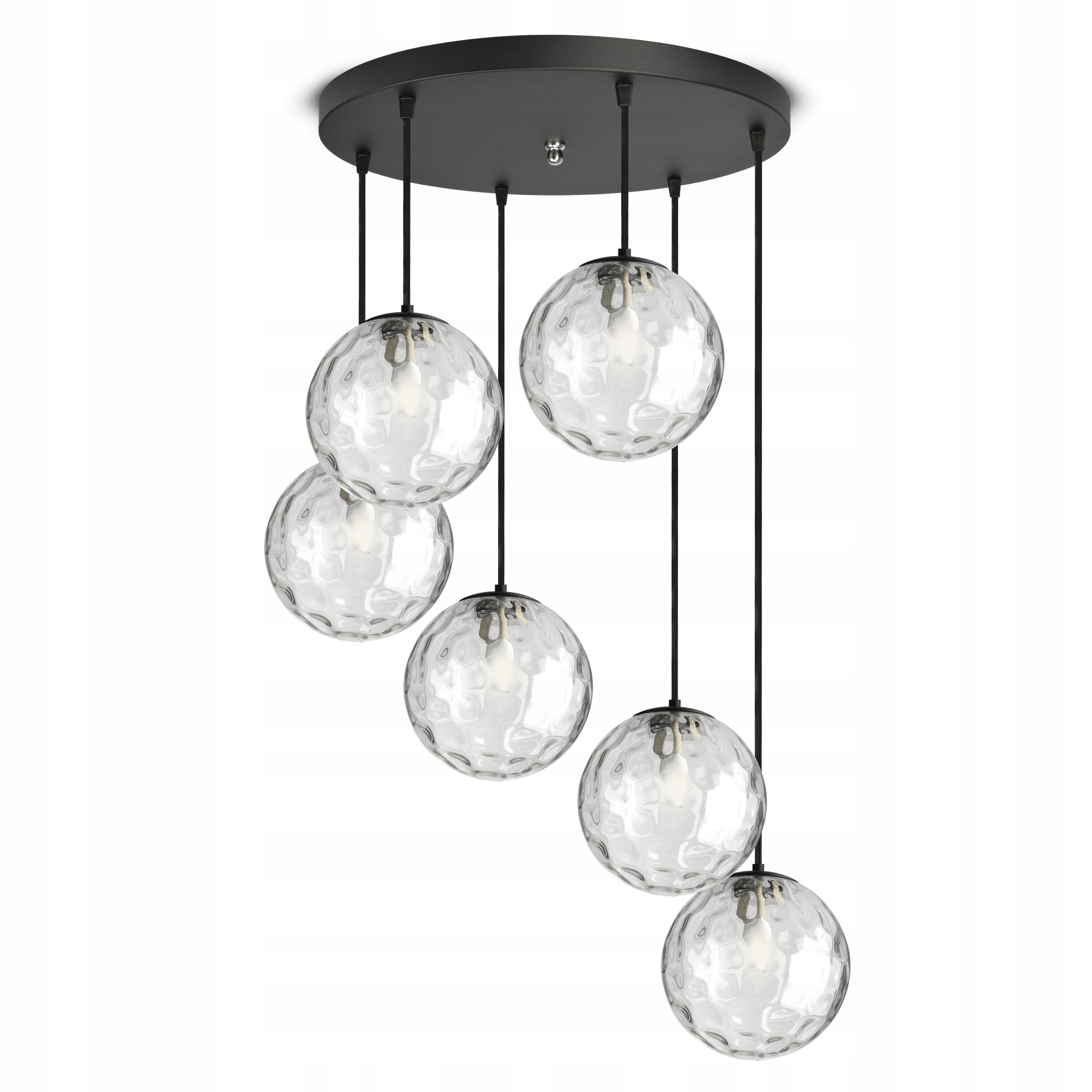Velká závěsná stropní lampa Skleněné koule Průhledné nad stůl G9