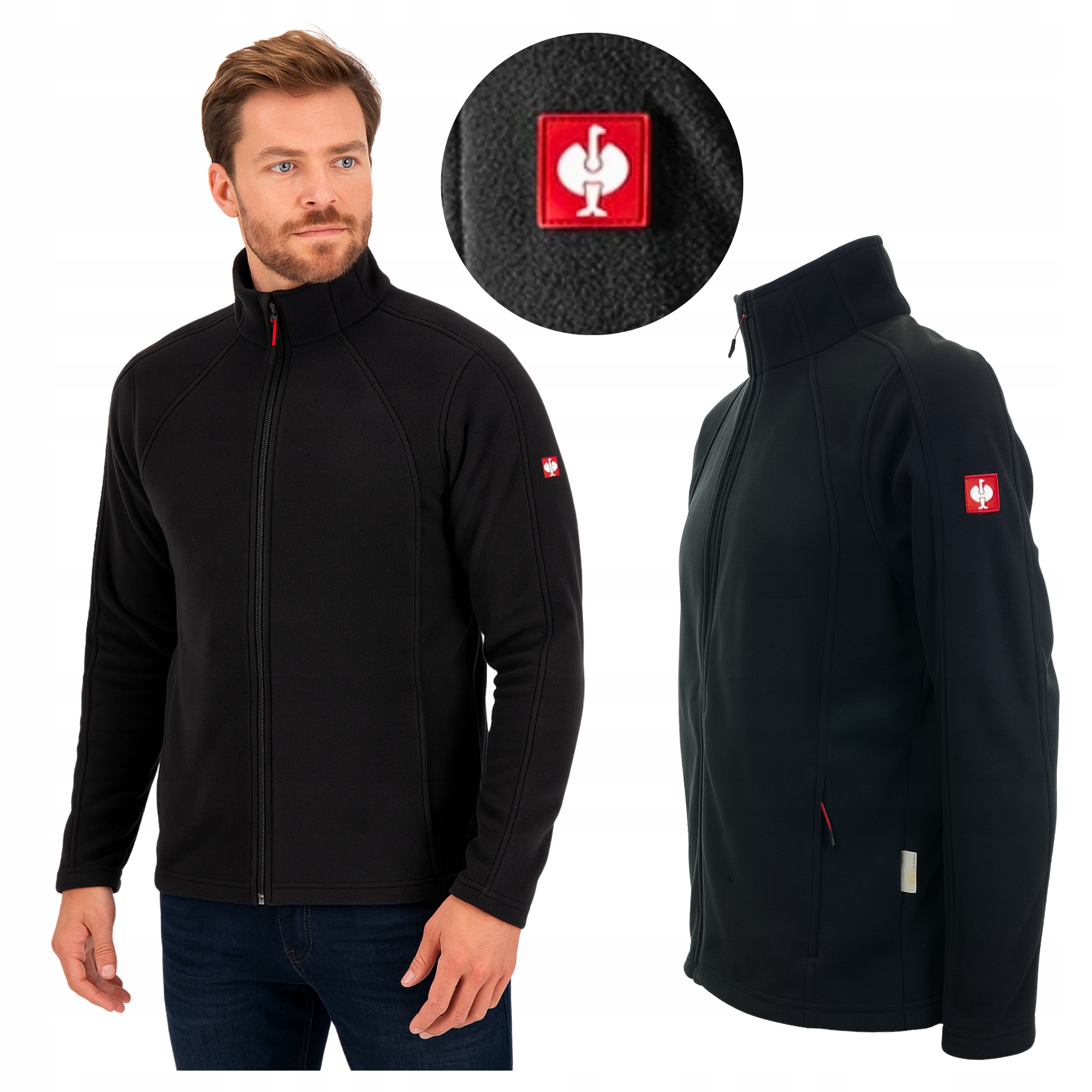 Mikina Fleecová pánská pracovní Strauss rozepínací fleecová pánská černá Premium