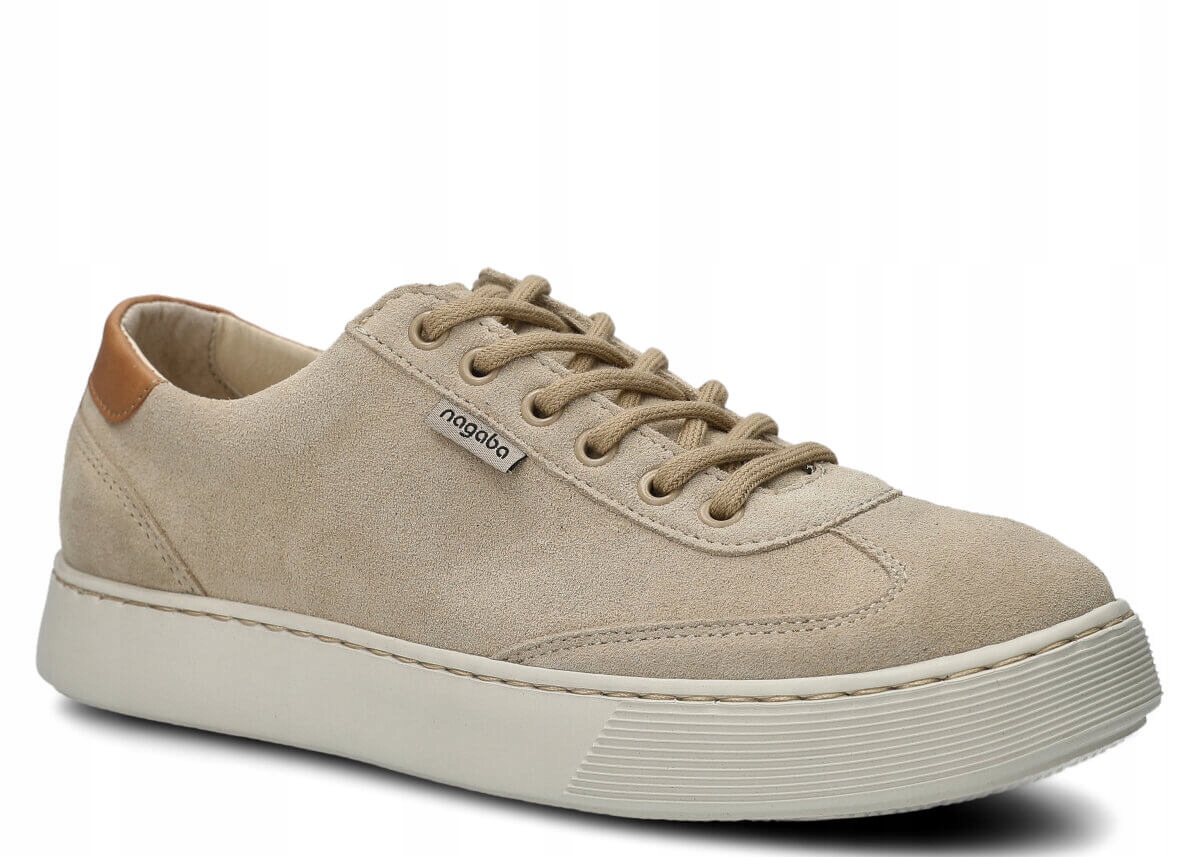 Dámské kožené polobotky béžový velur Nagaba 612 pohodlné casual 42