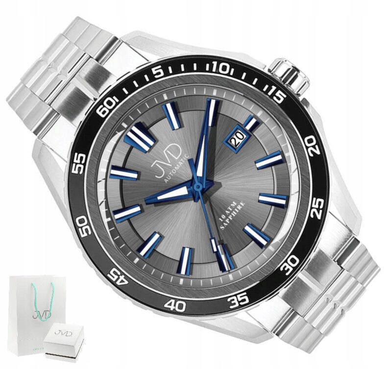 Pánské Automatické Vodotěsné Ocelové Hodinky Jvd JE1013.2 Safír Data