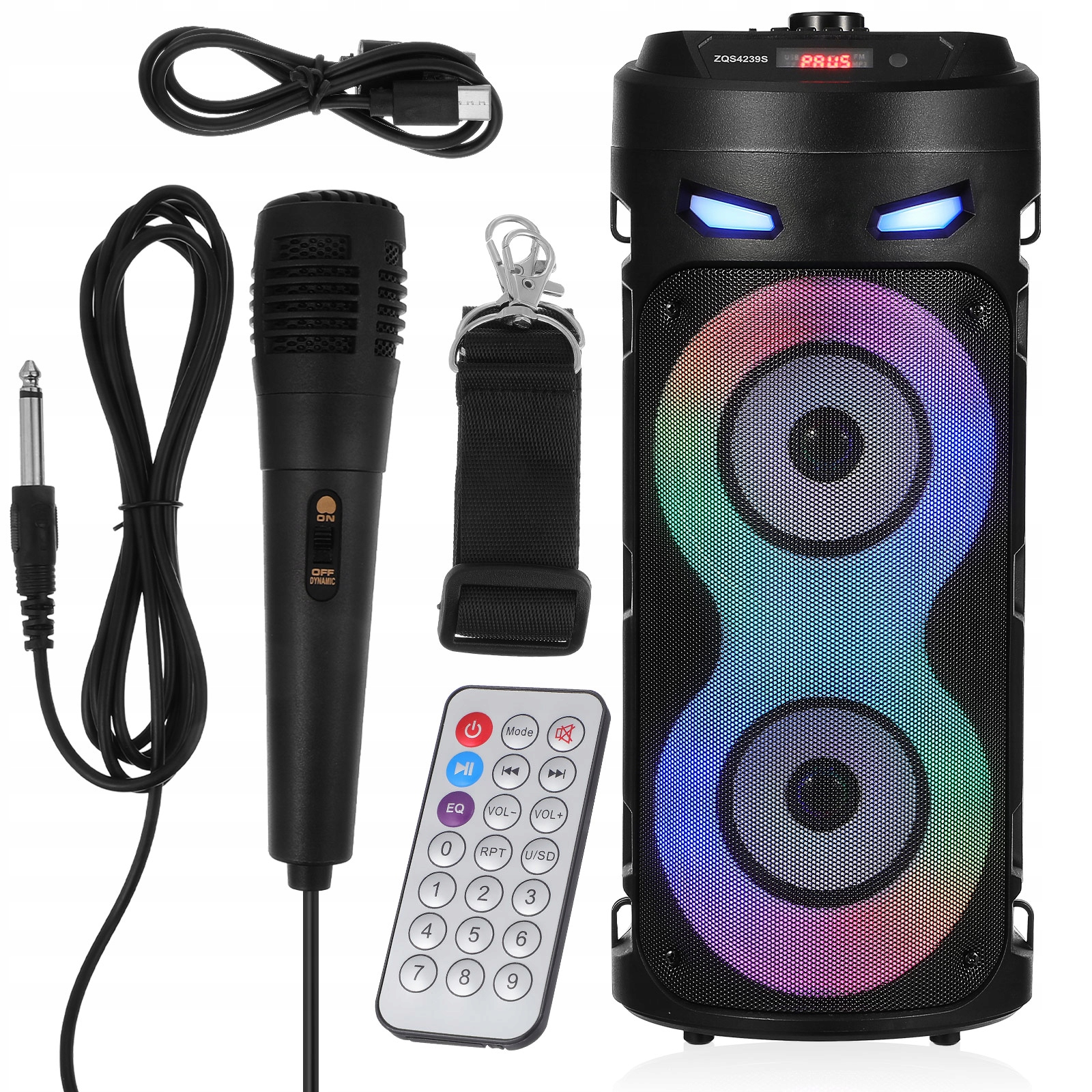 Přenosný Bluetooth Reproduktor Karaoke Power Audio 16W s Výškovým Reproduktorem a Mikrofonem