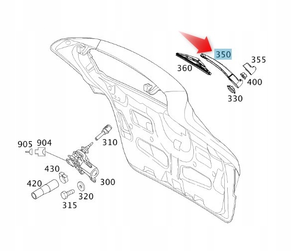 Rám Stěrače Zadní Mercedes B Třída Mercedes Oe A1698200844