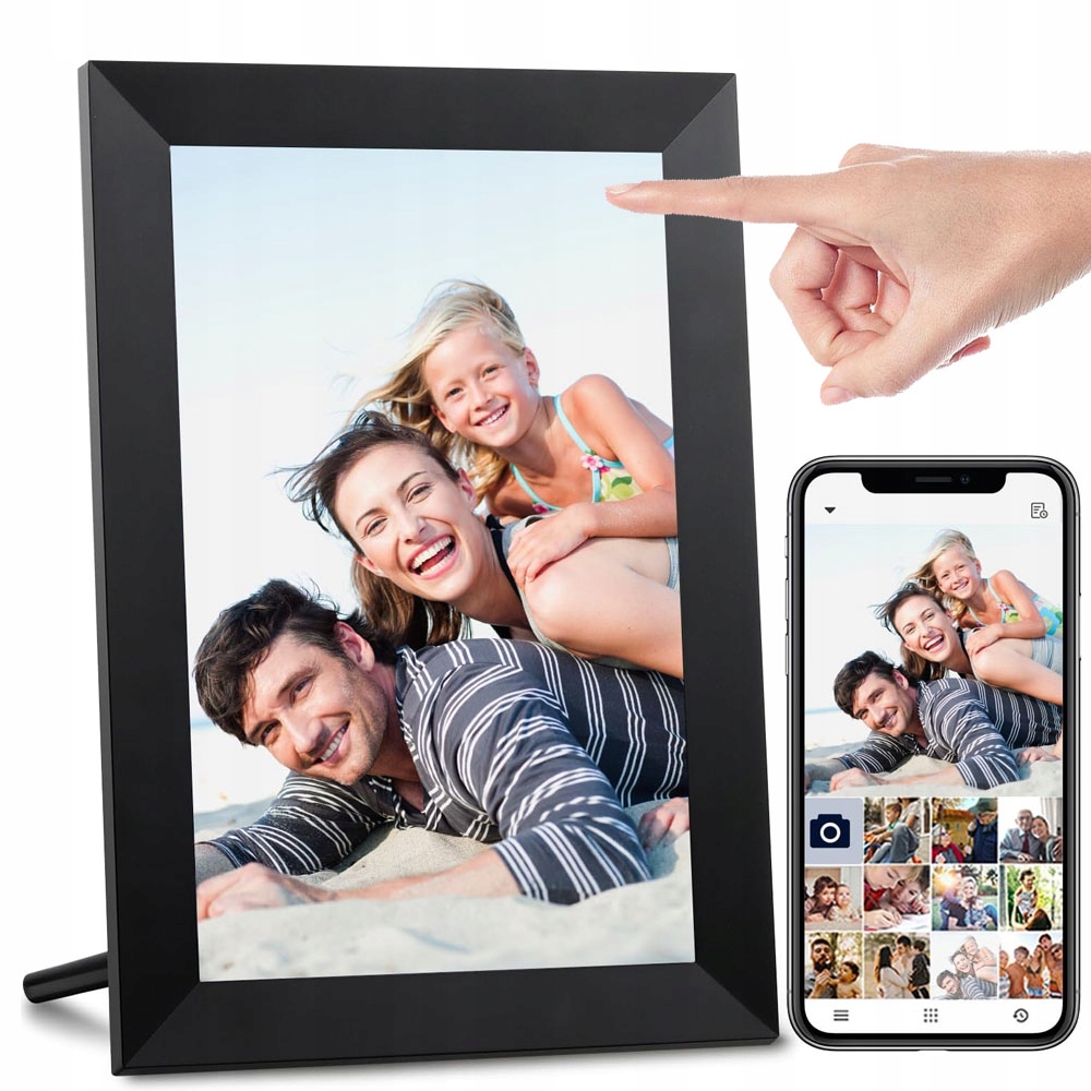Digitální Rámeček Na Fotografie 32GB Wifi 10,1" Vysoká Kvalita Panel Hudba Dárek