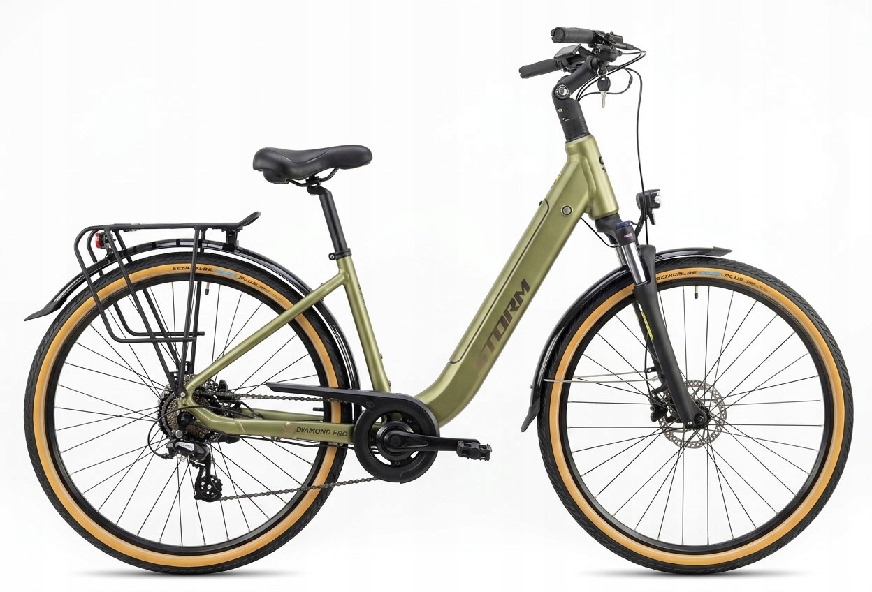 Rower miejski elektryczny Storm E-Diamond Pro (28'') R18 Lady pistacjowy