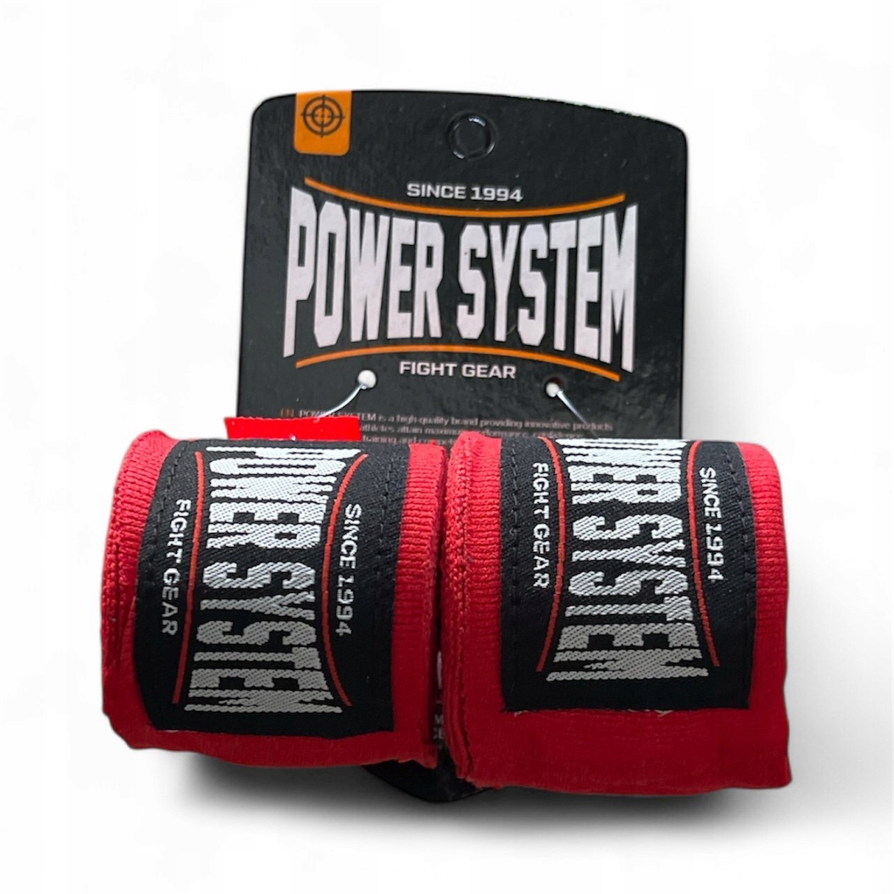 Power System Bandaz Boxing Wraps z czarnym frontem Red