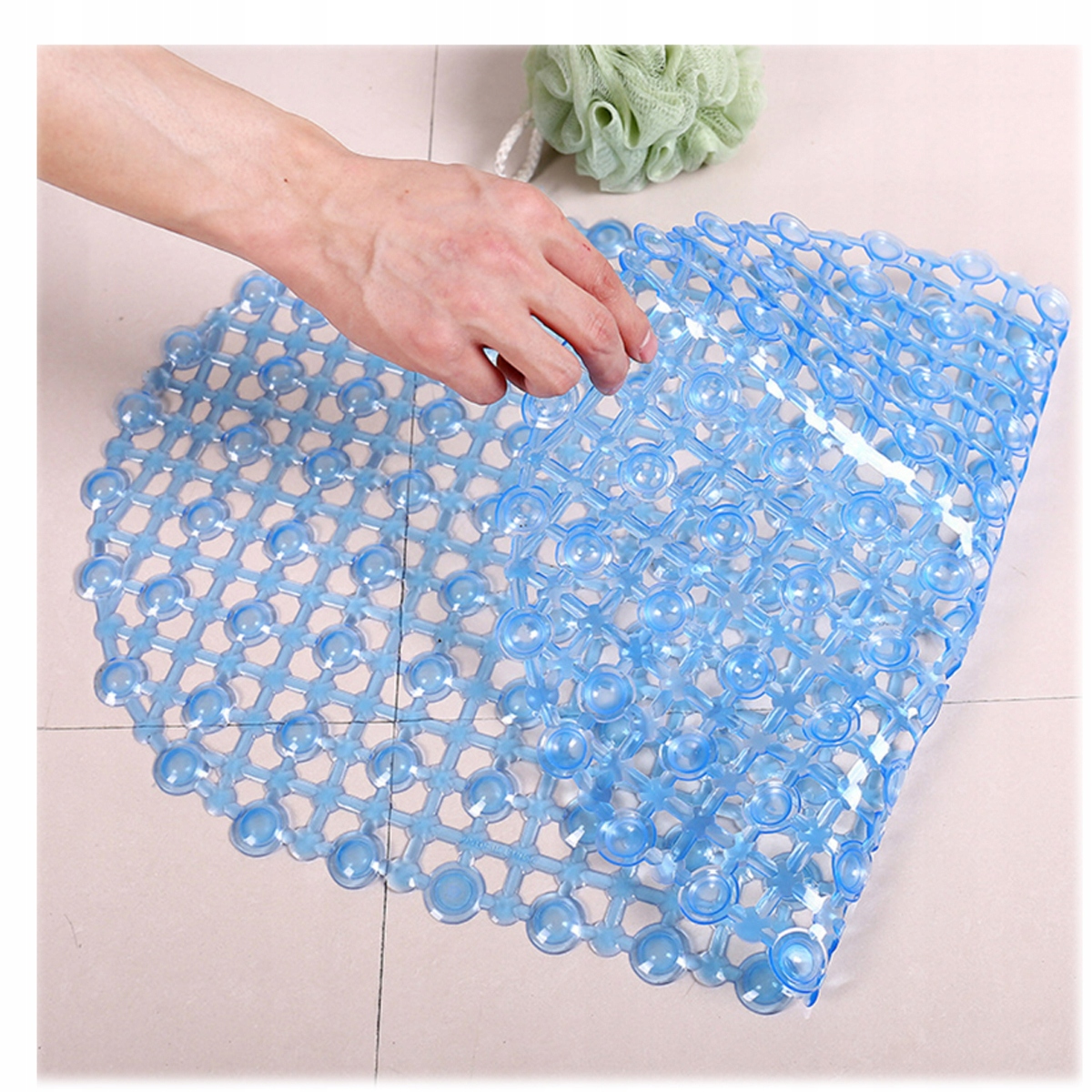 MATA ANTYPOŚLIZGOWA DO WANNY ŁAZIENKOWA PRYSZNIC NIEBIESKA Stan opakowania brak opakowania