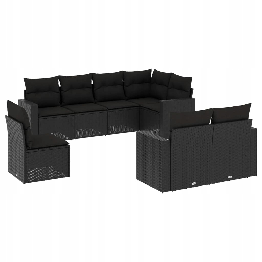 Set zahradního nábytku plast vidaXL černý 8 dílů