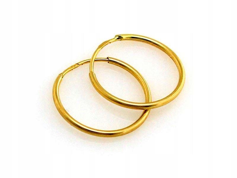 Zlaté Náušnice 585 kolečka průměr 16 mm šarrované zapínání módní