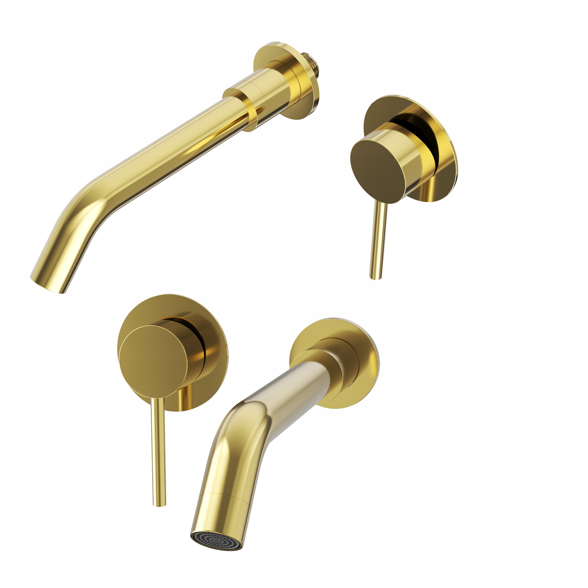 Umývadlová Podomietková Batéria Kivo Zlatá Kúpeľňová Mosadzná Box Kohútiková