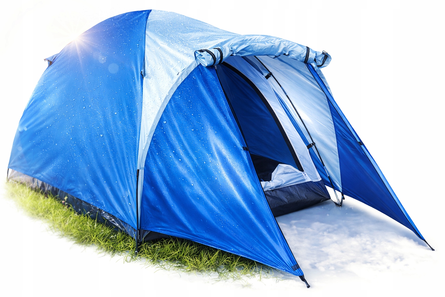 Namiot Turystyczny 2 Osobowy Dwupowłokowy Z Tropikiem Wodoodporny Camping