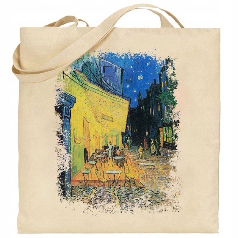 torba ecru M133 Gogh Taras kawiarni nocą