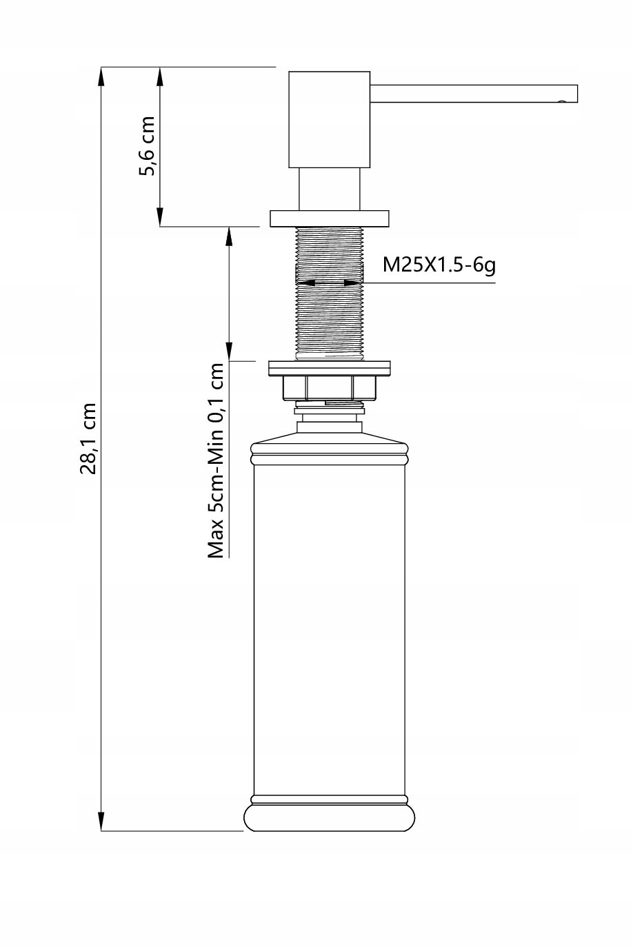 DOZOWNIK DO ZLEWU WPUSZCZANY NA PŁYN STALOWY OKRĄGŁY MIEDZIANY EAN (GTIN) 5905505506253